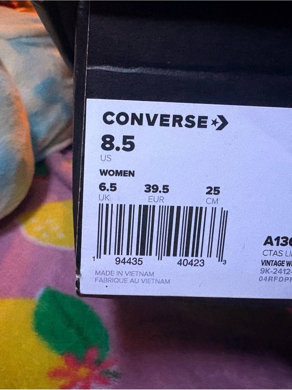 Converse Women's Pink and White Gingham Lace-Up Sneakers - Picture 8 of 8